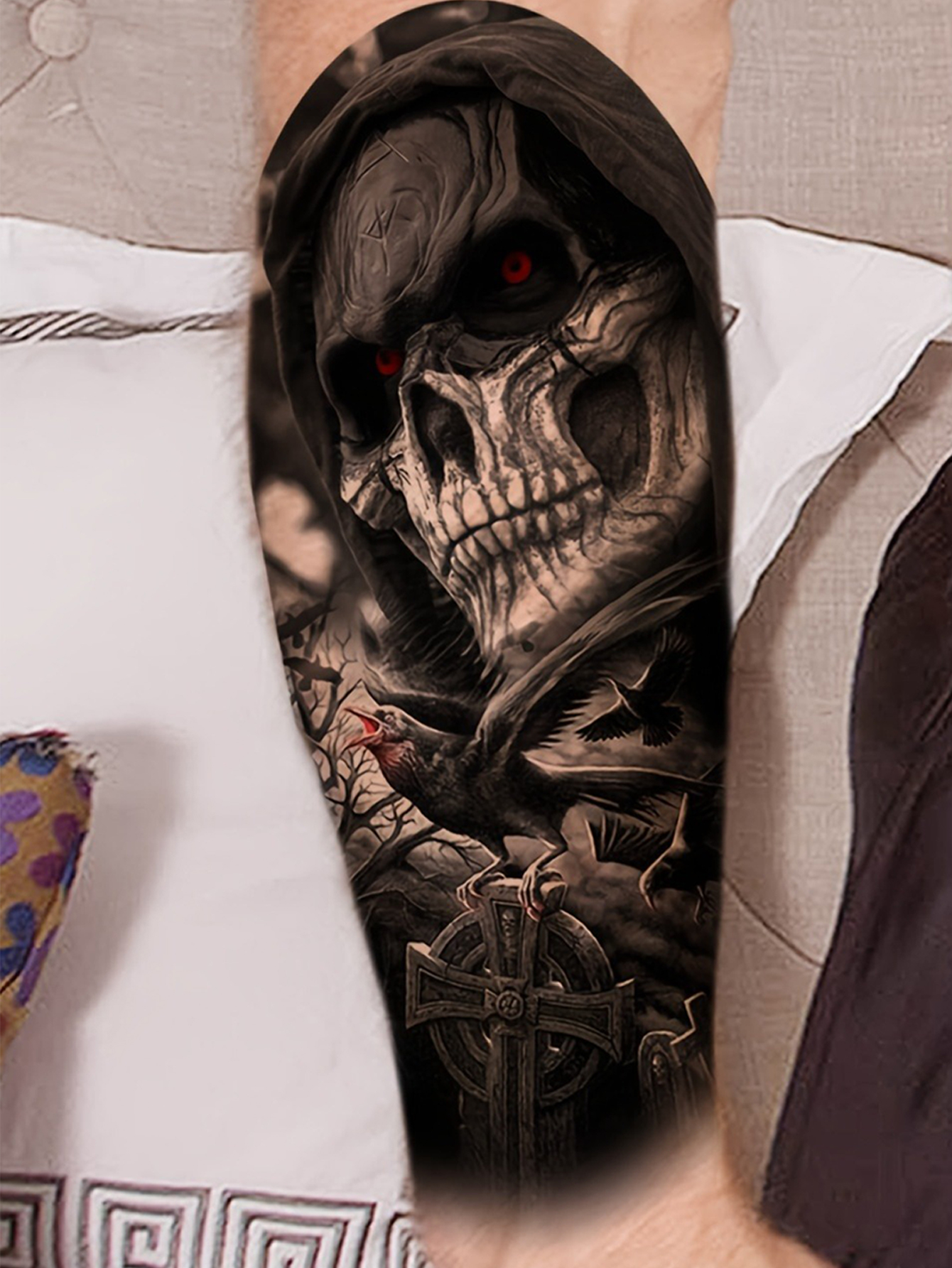 Skull Ghost  Temporary Tattoo Sticker
